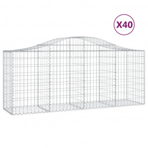 Cestos gabião arqueados 40pcs 200x50x80/100cm ferro galvanizado H