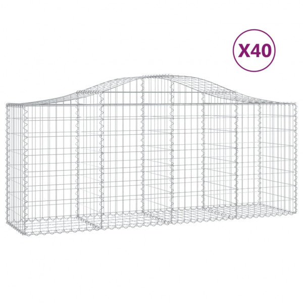Cestos gabião arqueados 40pcs 200x50x80/100cm ferro galvanizado M 2