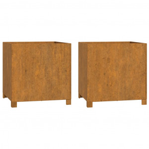 Vaso/floreira c/ pernas 2 pcs 49x47x50cm aço corten enferrujado H