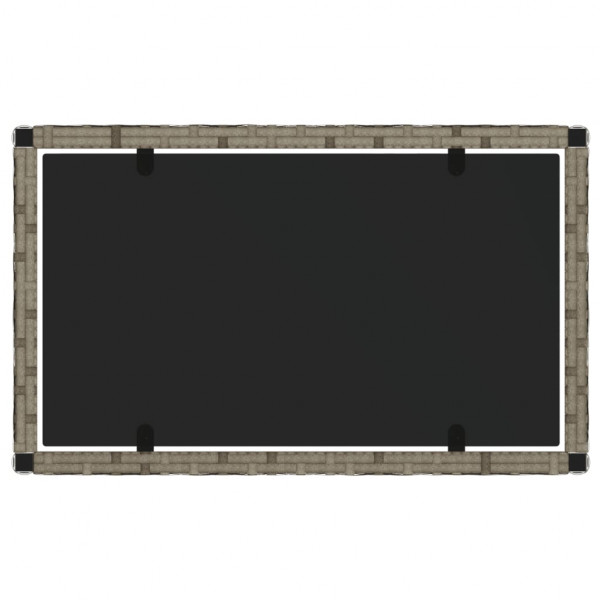 4 pcs conjunto lounge de jardim c/ almofadões vime PE cinzento M 5