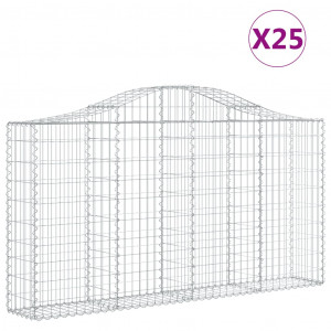 Cestos gabião arqueados 25 pcs 200x30x100/120 ferro galvanizado H