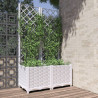 Jardinera con enrejado PP blanco 80x40x136 cm 1