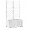 Jardinera con enrejado PP blanco 80x40x136 cm 2