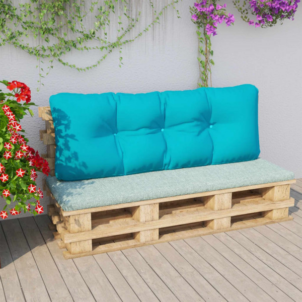 Cojín para sofá de palets tela turquesa 120x40x12 cm D