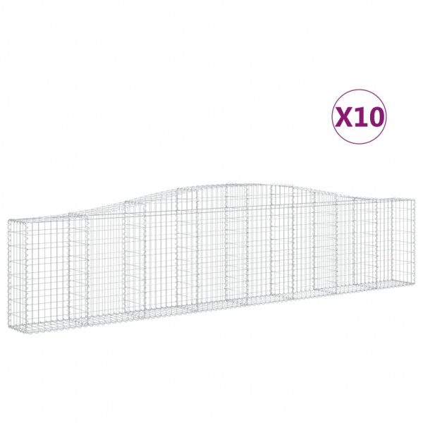 Cestos gabião arqueados 10pcs 400x30x80/100cm ferro galvanizado M 2