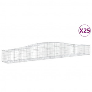 Cestos gabião arqueados 25pcs 400x50x40/60 cm ferro galvanizado H
