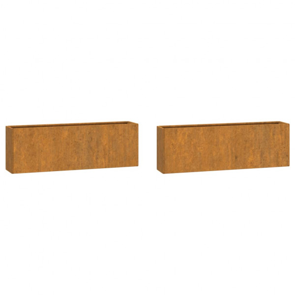 Vasos/floreiras de parede 2 pcs aço corten cor enferrujado M 2