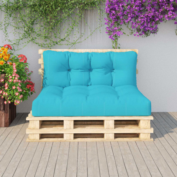 Cojines para palés 2 piezas tela turquesa M 3