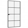 Porta interior 102x201.5 cm vidro temperado/alumínio fino preto 4