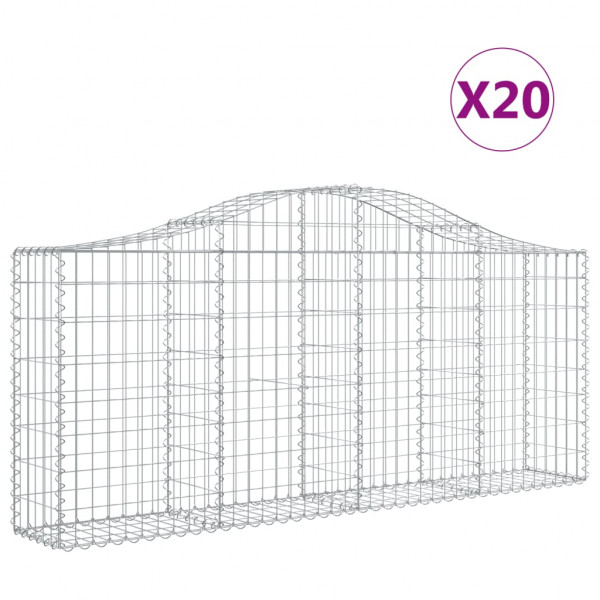 Cestos gabião arqueados 20pcs 200x30x80/100cm ferro galvanizado M 2