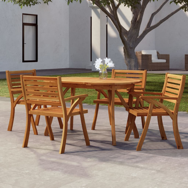 Mesa de jardín madera maciza de acacia 150x90x75 cm D