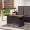 Mesa de jardim 100x50x43/63 cm acácia maciça/vime PE preto 1