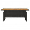 Mesa de jardim 100x50x43/63 cm acácia maciça/vime PE preto 3