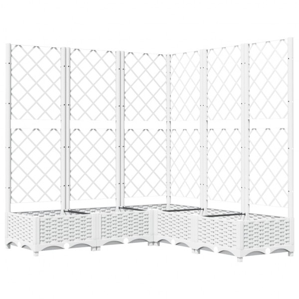 Vaso/floreira jardim c/ treliça 120x120x121.5 cm PP branco M 2