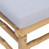 Sofás de canto p/ jardim bambu c/ almofadões 2 pcs cinza-claro 5