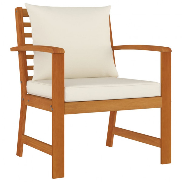 Juego comedor jardín con cojines 9 piezas madera maciza acacia M 5