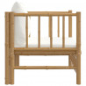 Sofá de jardim bambu com almofadões branco nata 4