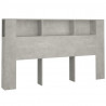 Mueble cabecero gris hormigón 180x18.5x104.5 cm 2
