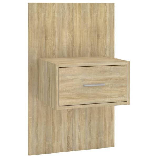 Cabecero de cama con mesitas madera contrachapada roble Sonoma M 4