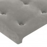 Cabeceira de cama c/ LED veludo 160x5x118/128 cm cinza-claro 5