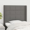 Cabecero con orejas de tela gris oscuro 93x16x118/128 cm 1