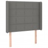 Cabeceira cama c/ abas tecido 93x16x118/128 cm cinzento-escuro 2