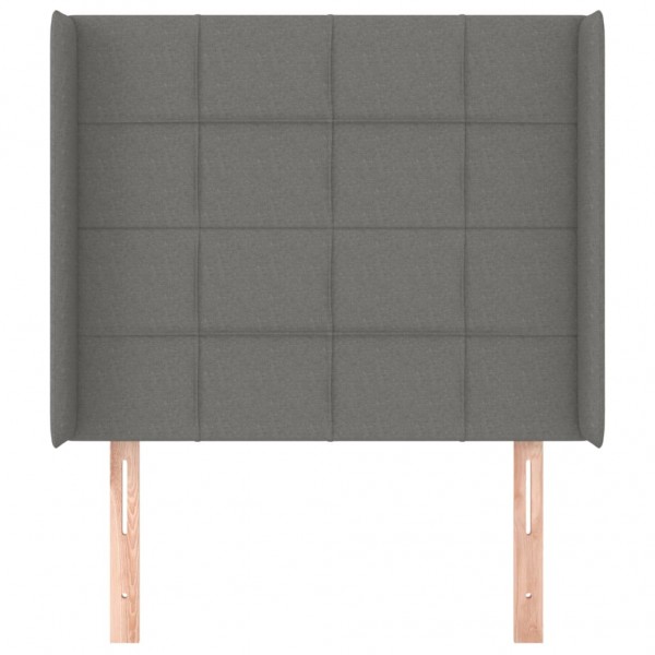 Cabeceira cama c/ abas tecido 93x16x118/128 cm cinzento-escuro M 3