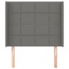 Cabeceira cama c/ abas tecido 93x16x118/128 cm cinzento-escuro 3