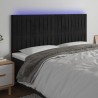Cabecero con luces LED terciopelo negro 180x5x118/128 cm 1