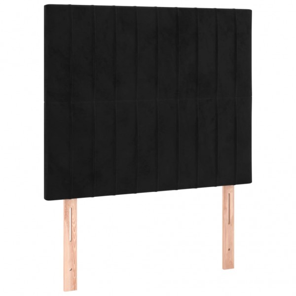 Cabeceros 2 unidades de terciopelo negro 90x5x78/88 cm M 2