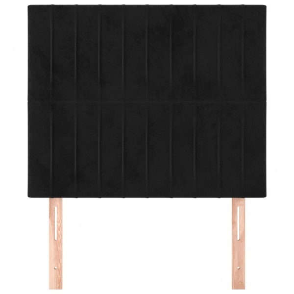 Cabeceros 2 unidades de terciopelo negro 90x5x78/88 cm M 3