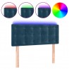 Cabecero con LED de terciopelo azul 100x5x78/88 cm 2
