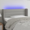 Cabecero con LED de tela gris claro 83x16x78/88 cm 1