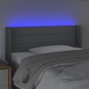 Cabecero con LED de tela gris claro 83x16x78/88 cm 4