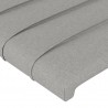 Cabeceira de cama c/ luzes LED tecido 83x16x78/88cm cinza-claro 5