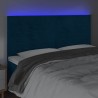 Cabecero con luces LED terciopelo azul oscuro 160x5x118/128 cm 3