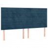 Cabecero con luces LED terciopelo azul oscuro 160x5x118/128 cm 4