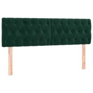 Cabeceros 2 unidades de terciopelo verde oscuro 80x7x78/88 cm H