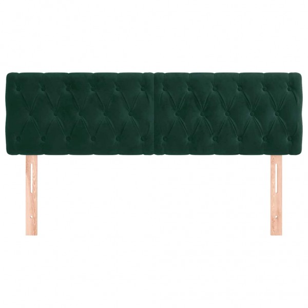 Cabeceira de cama 2 pcs veludo 80x7x78/88 cm verde-escuro M 3