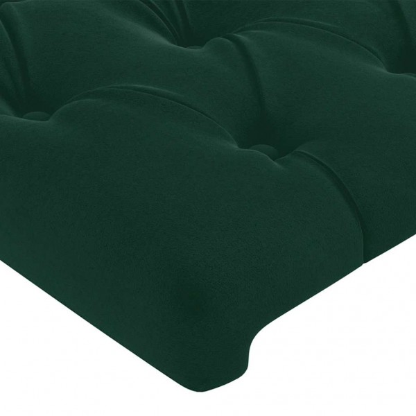 Cabeceira de cama 2 pcs veludo 80x7x78/88 cm verde-escuro M 4