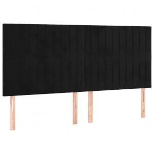 Cabeceros 4 unidades de terciopelo negro 100x5x78/88 cm H
