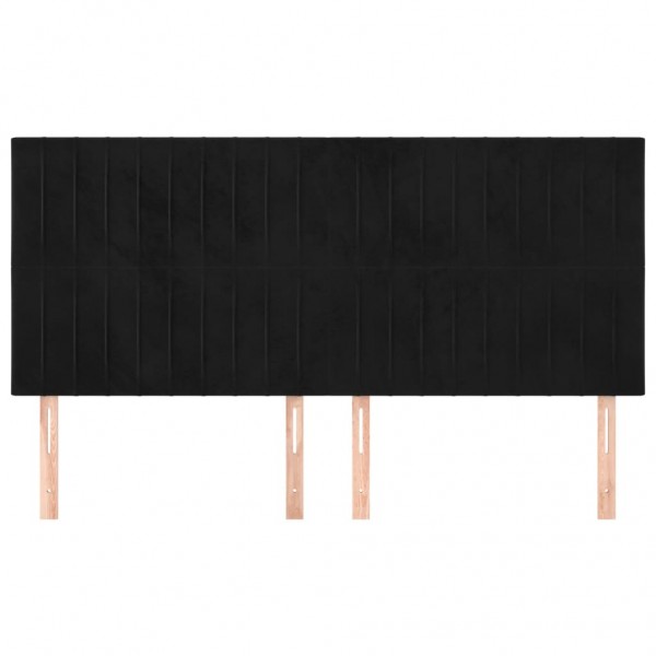 Cabeceros 4 unidades de terciopelo negro 100x5x78/88 cm M 3