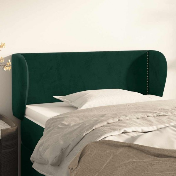 Cabecero de terciopelo verde oscuro 83x23x78/88 cm D