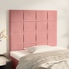 Cabeceros 2 unidades de terciopelo rosa 90x5x78/88 cm 1