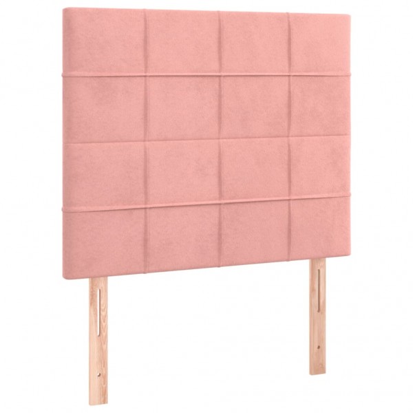 Cabeceira de cama 2 pcs veludo 90x5x78/88 cm rosa M 2