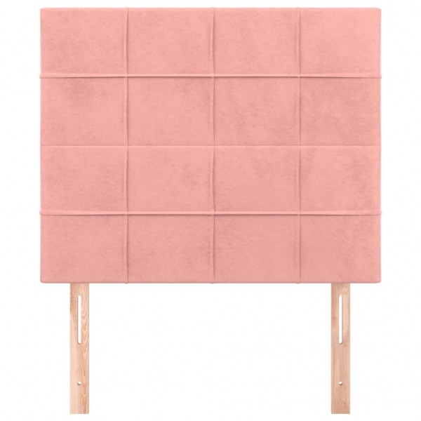 Cabeceros 2 unidades de terciopelo rosa 90x5x78/88 cm M 3