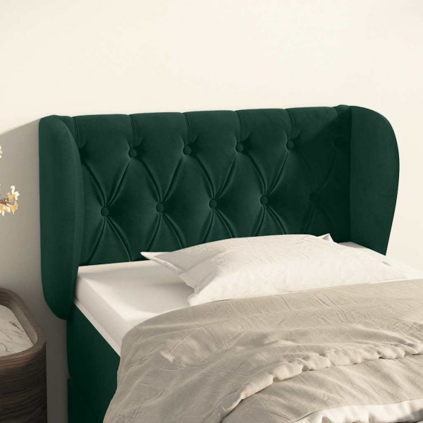 Cabecero de terciopelo verde oscuro 83x23x78/88 cm D