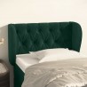 Cabeceira de cama c/ abas veludo 83x23x78/88cm verde-escuro 1