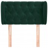 Cabeceira de cama c/ abas veludo 83x23x78/88cm verde-escuro 3
