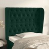 Cabecero con orejas de terciopelo verde oscuro 103x23x118/128cm 1